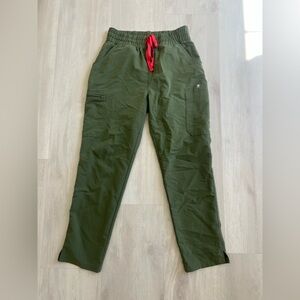 Figs women’s Olive Green Jogger Pants with Red Drawstring